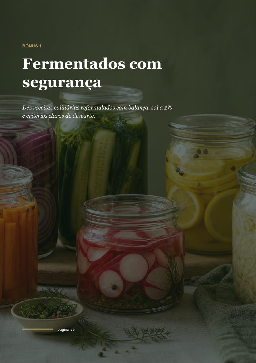 Página do Bônus 1: receitas de fermentados com segurança